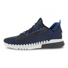 ECCO Sneaker Zipflex M Low Lea/Tex (Premium Leather) Navy Blue Men